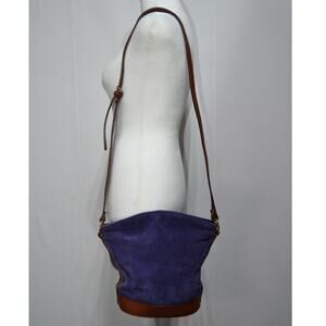 New York Studio Purple Suede with Brown Leather Purse Bag
